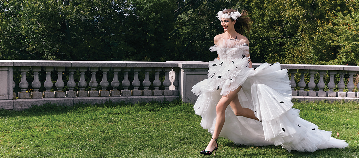 nature inspired wedding gown