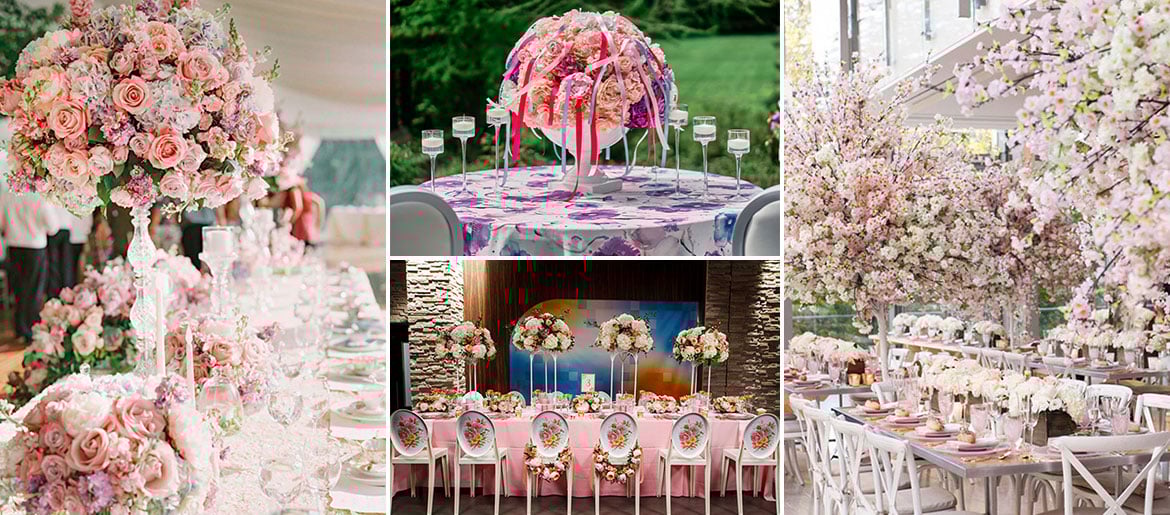 Spring wedding centerpieces