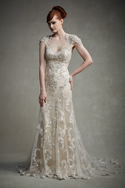 champagne wedding dress