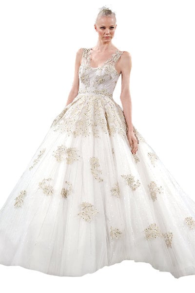 blush and gold gown