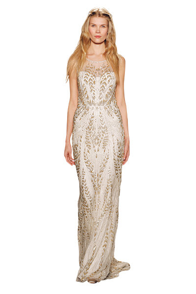 blush and gold gown