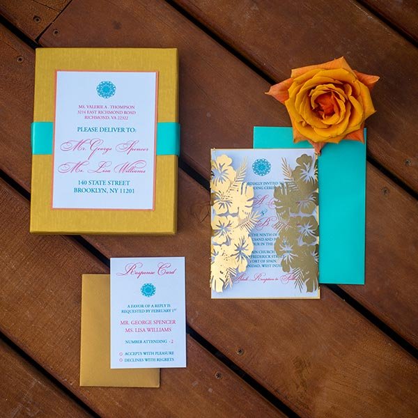 navy and yellow polka dot wedding favors with navy and yellow roses