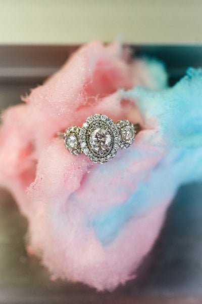 Three-Stone Halo Ring Three-Stone Halo Ring