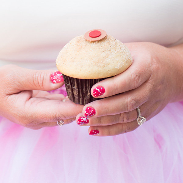 Red Nails With Glitter