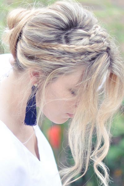 The Messy Rope Braids and Low Bun