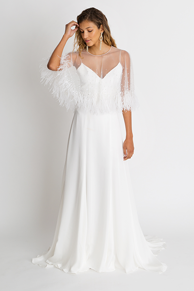 Alexandra Grecco Feather Capelet 