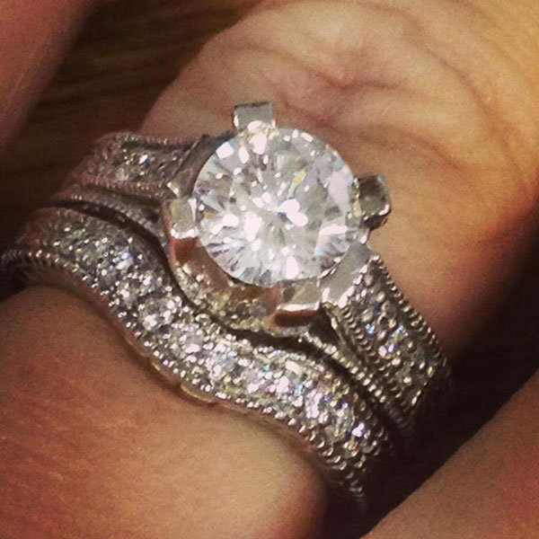 Sidestone Engagement Ring from Ashley Smith Brenda Sidestone Engagement Ring from Ashley Smith Brenda