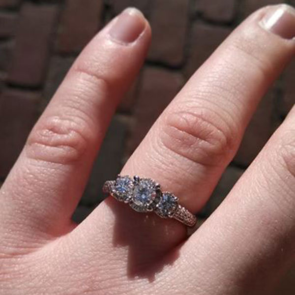 Three Stone Engagement Ring from Caitlan Keith Three Stone Engagement Ring from Caitlan Keith