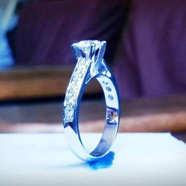 Sidestone Engagement Ring from Cathy Herrera Sidestone Engagement Ring from Cathy Herrera