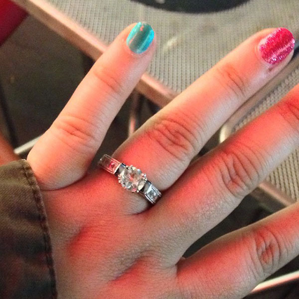 Sidestone Engagement Ring from Michelle Witkowski Sidestone Engagement Ring from Michelle Witkowski