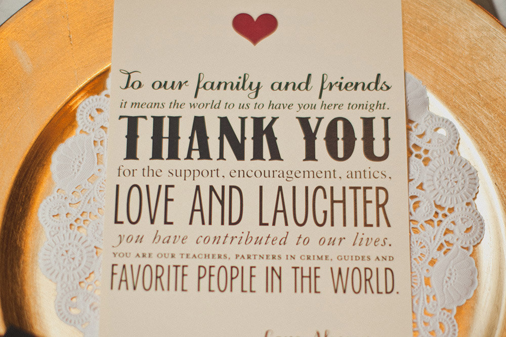 Incorporate "thanks" as part of your wedding décor Incorporate "thanks" as part of your wedding décor