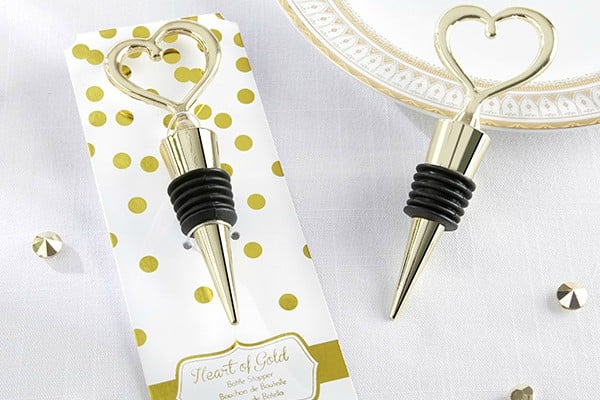 Gold Heart Bottle Stopper
