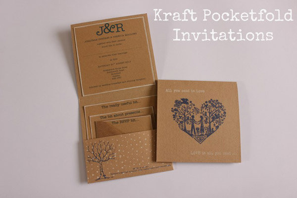 Intermediate: Rustic Kraft Pocketfold Invites Intermediate: Rustic Kraft Pocketfold Invites
