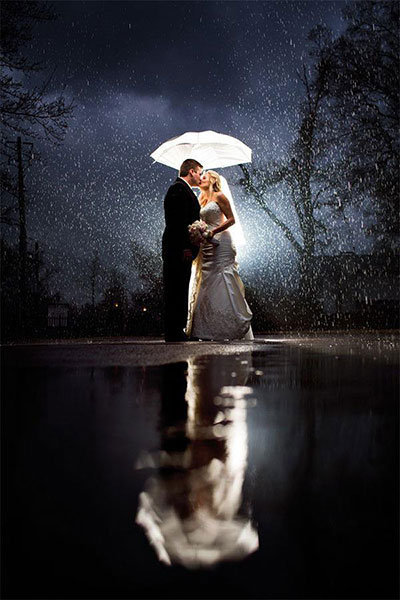 Rainy Wedding Photo