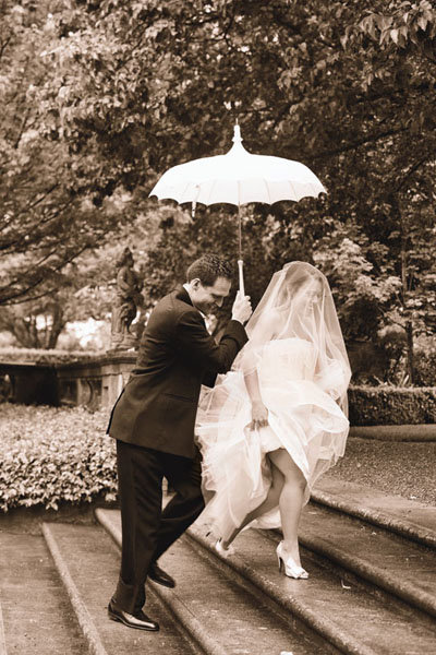 Rainy Wedding Photo