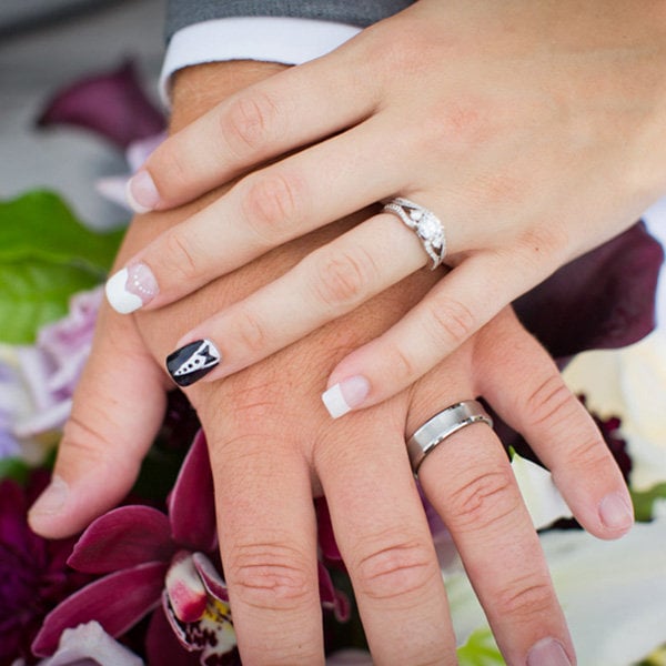 Bride and Groom Accent Nails