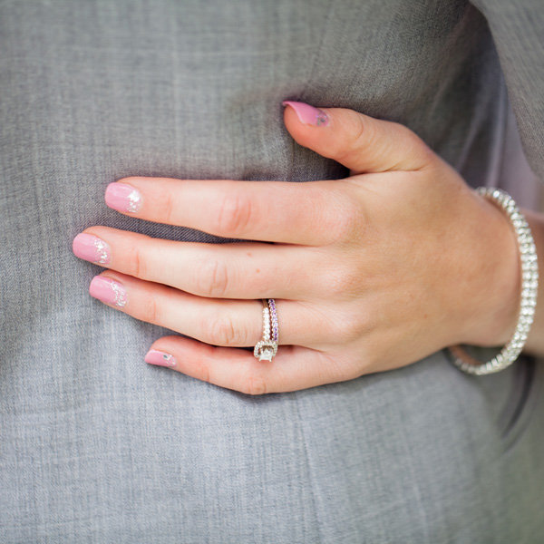 Pink Manicure With Glitter Moons