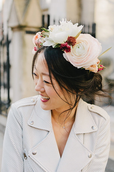Romantic Updo with Floral Crown Romantic Updo with Floral Crown