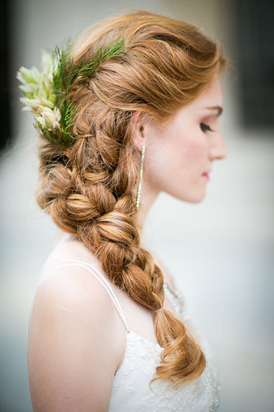 Statement Side Braid with Flowers Statement Side Braid with Flowers