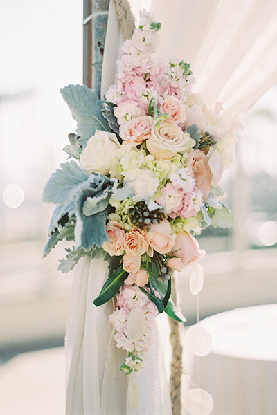 bridesmaid bouquets as centerpieces