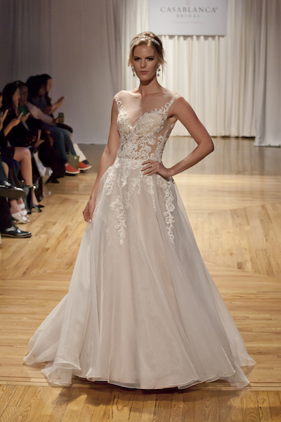 Casablanca Bridal Sheer Lace Overlay