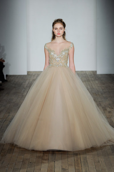 Lazaro Gold Ballgown