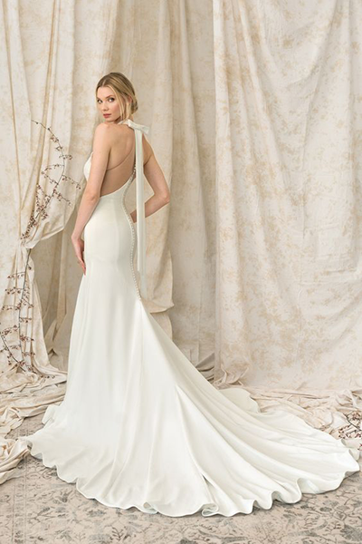 Justin Alexander High-neck Bow Back