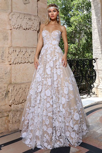 Ashley & Justin Bride Nude Gown