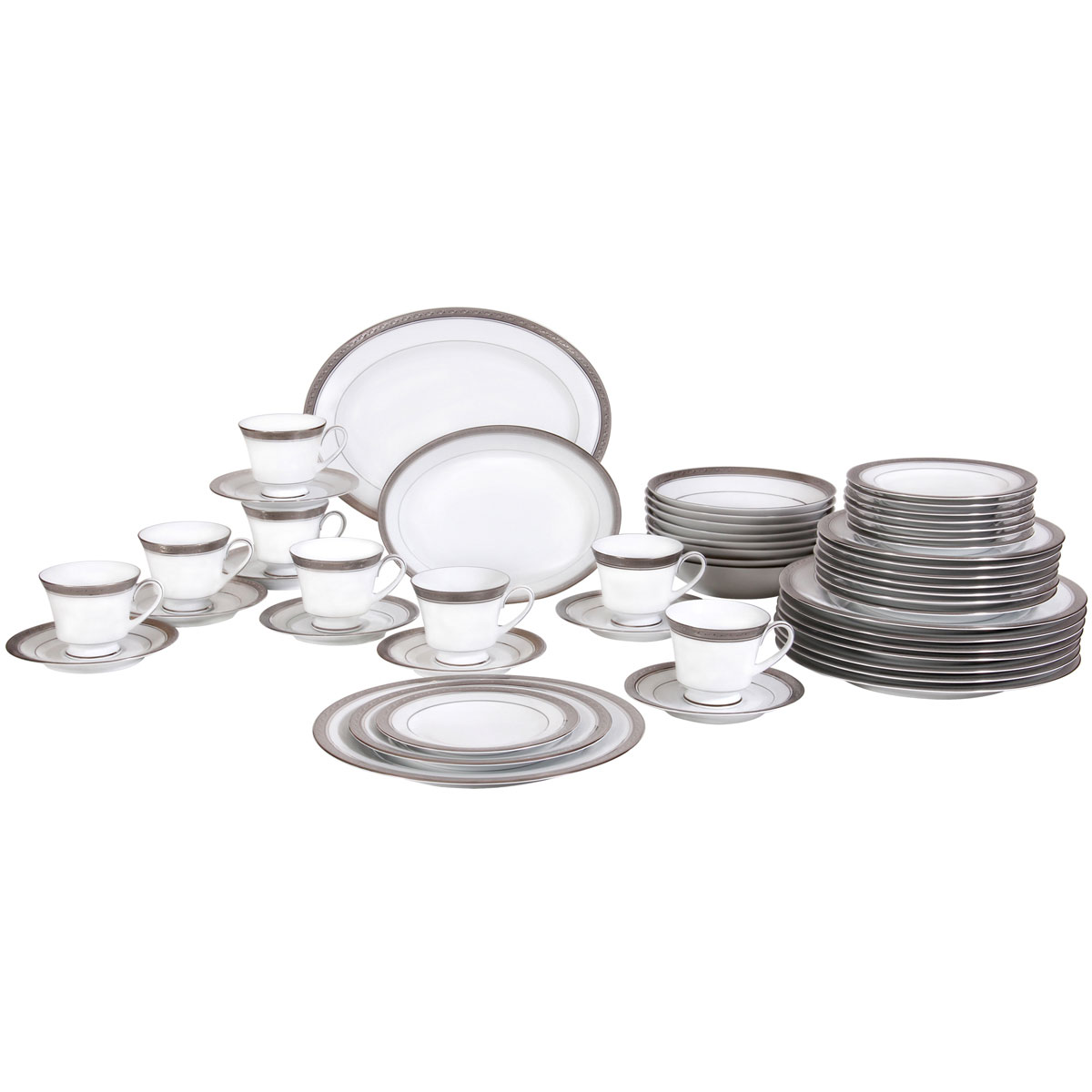 Noritake Crestwood Platinum 50-Piece Set Noritake Crestwood Platinum 50-Piece Set