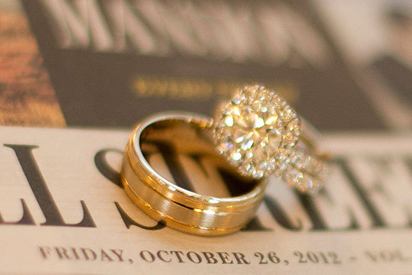 Halo Engagement Ring & Wedding Bands Halo Engagement Ring & Wedding Bands