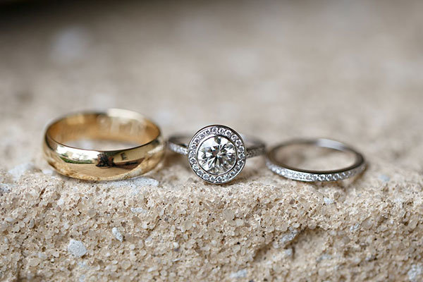 Halo Engagement Ring & Wedding Bands Halo Engagement Ring & Wedding Bands