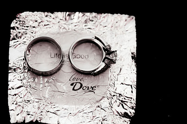 Three-Stone Engagement Ring & Wedding Band Three-Stone Engagement Ring & Wedding Band