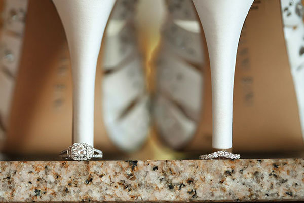 Halo Engagement Ring & Wedding Band Halo Engagement Ring & Wedding Band