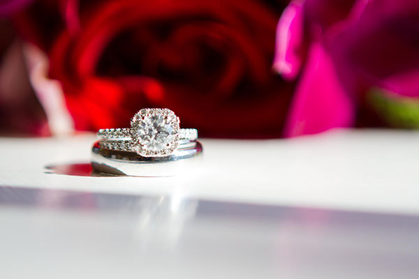 Halo Engagement Ring & Wedding Bands Halo Engagement Ring & Wedding Bands