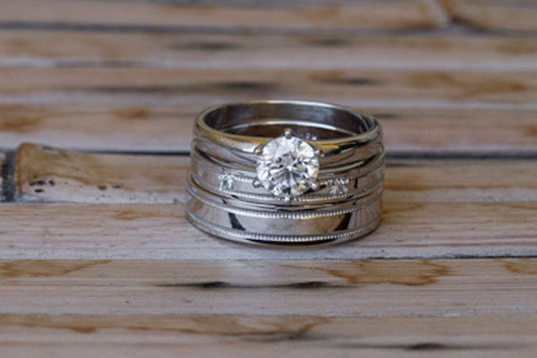 Solitaire Engagement Ring & Wedding Bands Solitaire Engagement Ring & Wedding Bands