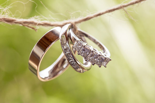 Five-Stone Engagement Ring & Wedding Bands Five-Stone Engagement Ring & Wedding Bands