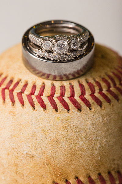 Three-Stone Engagement Ring & Wedding Bands Three-Stone Engagement Ring & Wedding Bands