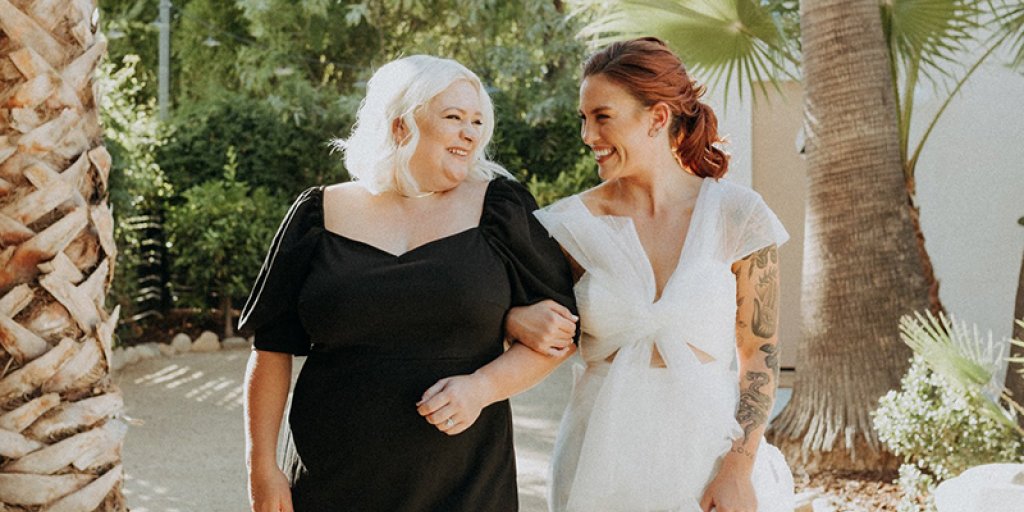 bride and bridesmaid