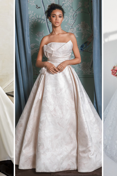 folded bodice wedding gowns