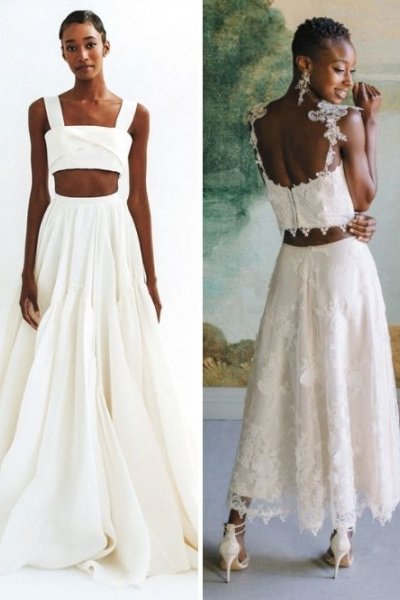 two piece wedding dresses