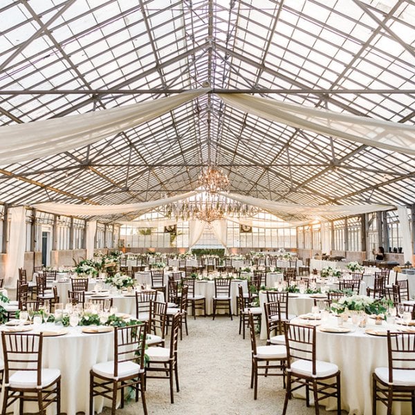 greenhouse wedding reception