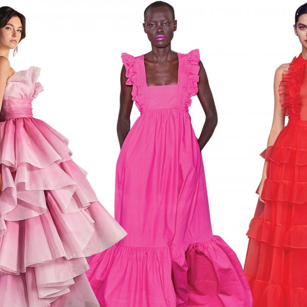 Pink and red wedding dresses