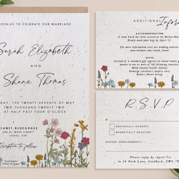 eco friendly wedding invitation