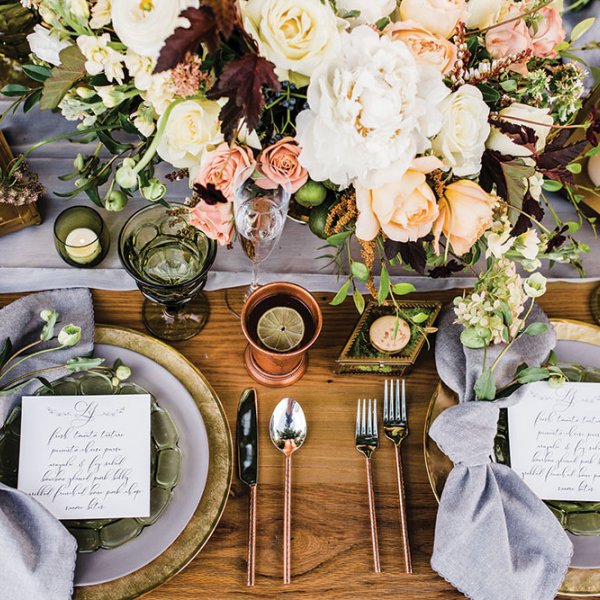 nature inspired wedding reception table