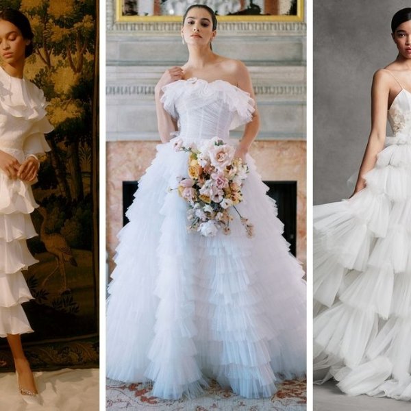 frill wedding gowns