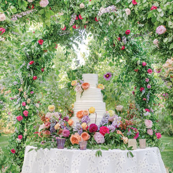 floral wedding cake