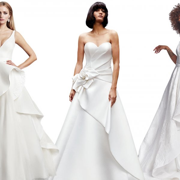 Asymmetrical wedding gowns