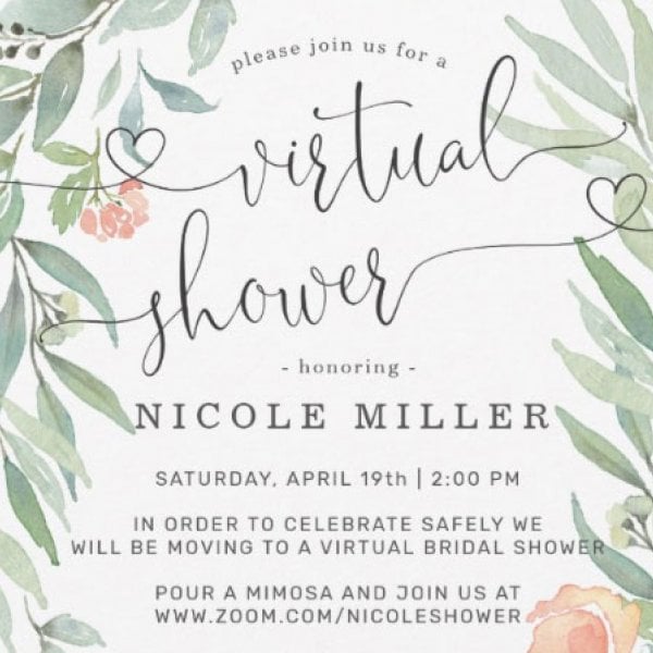 Virtual bridal shower invitation