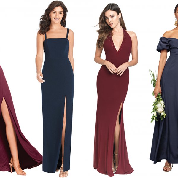 Wine and Midnight Bridesmaid Dresses