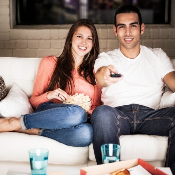 Couple watching tv